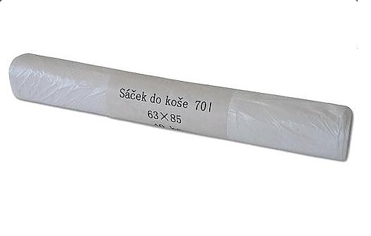 Sáčky do koše 70L - 63x85cm - na roli 40ks / BÍLÉ - 10mi - PEVNÉ !!!