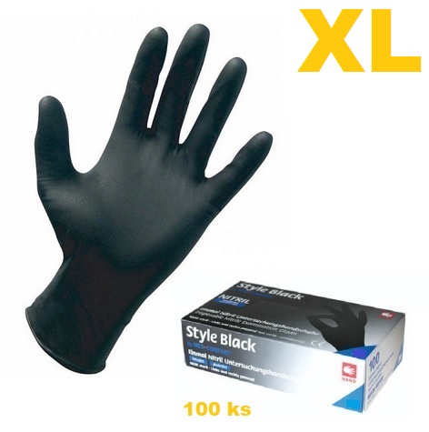RUKAVICE Jednorázové - NITRIL - ČERNÝ / "XL"