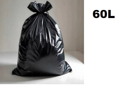 Sáčky do koše 60L - 60x80cm - 40mi - na roli 20ks / ČERNÉ