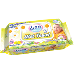 Ubrousky VLHČENÉ - box 72ks - LARA Baby Chamomile