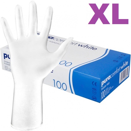 RUKAVICE Jednorázové - NITRIL - BÍLÉ / "XL"